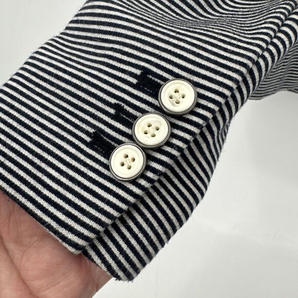 Gap Jacket Womens 2 The Academy Blazer Blue White Striped Preppy Coastal - Picture 4 of 8